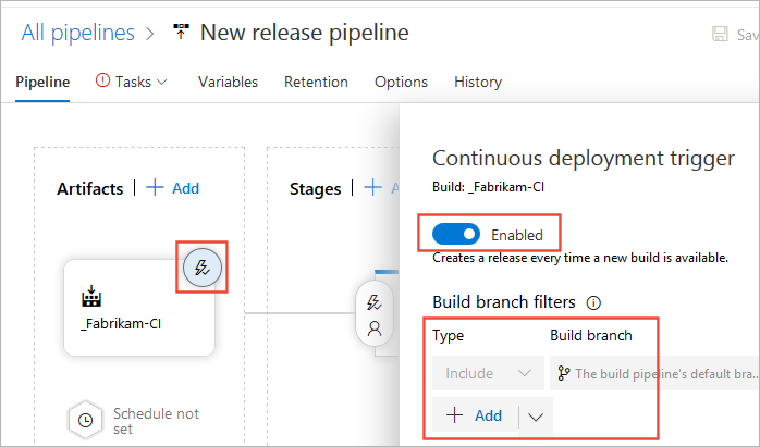 Configuración de la implementación continua