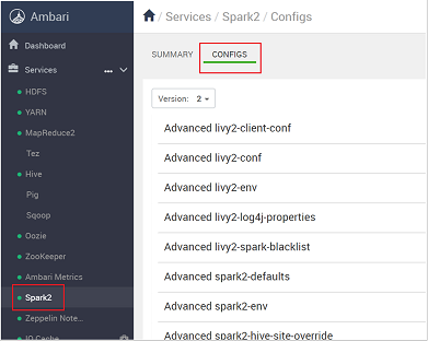 Seleccione la pestaña Configs (Configuraciones).