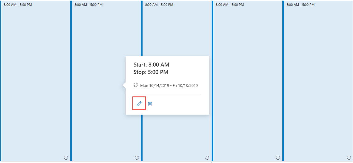 Página Edit schedule (Editar programación)