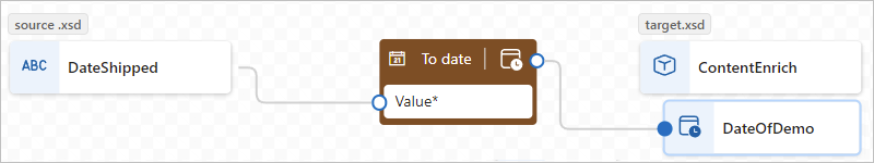 Screenshot showing finish mapping between function and target element.