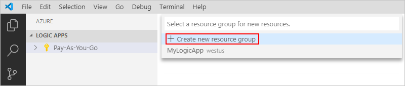 Crear un nuevo grupo de recursos de Azure