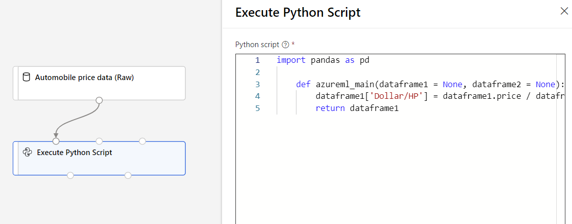 Ejecución de la canalización de Python