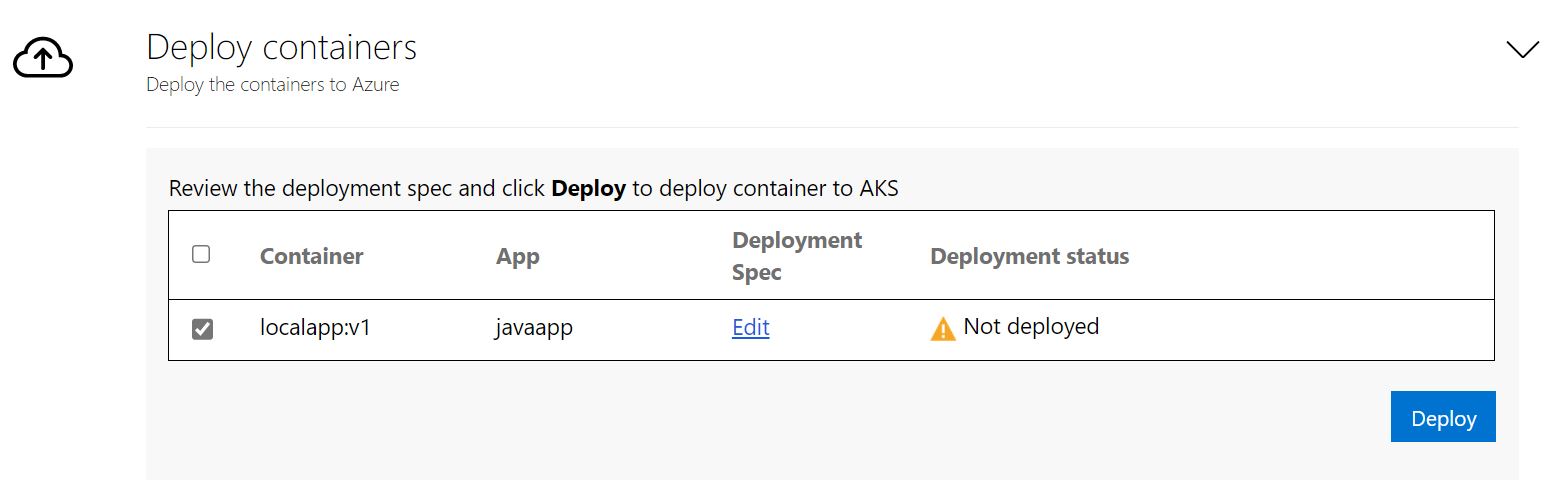 Captura de pantalla de la configuración de implementación de las aplicaciones.