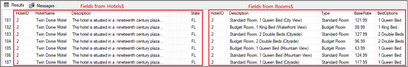 Datos desnormalizados, datos de hotel redundantes al agregar campos de habitación