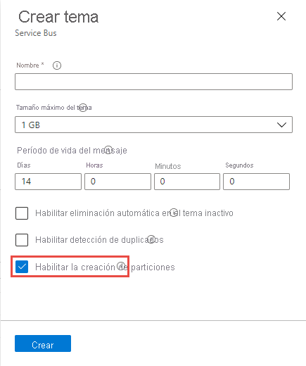 Enable partitioning at the time of the topic creation