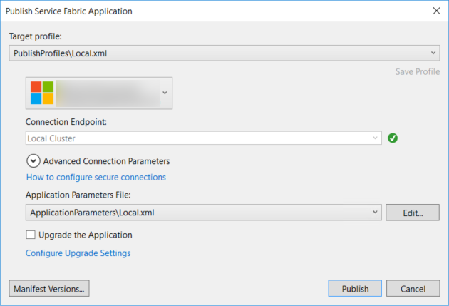 Publicación de una aplicación de Service Fabric