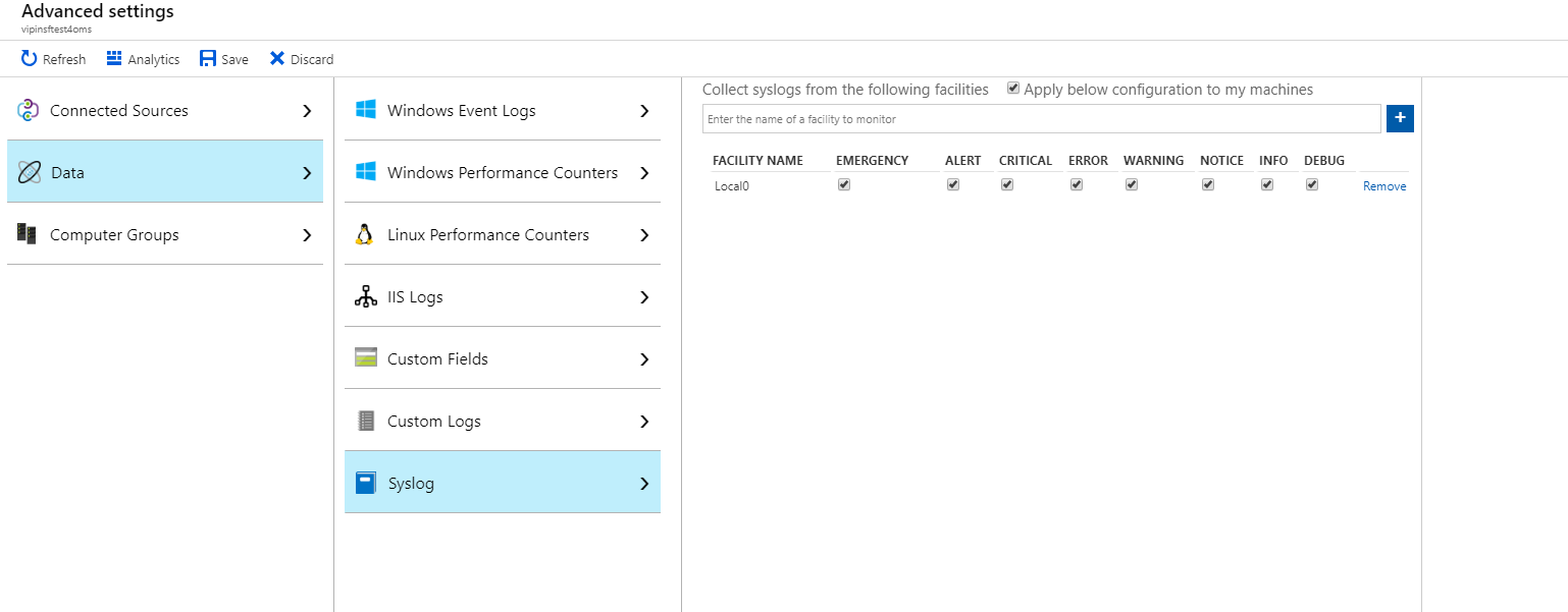 Configuración de Syslog