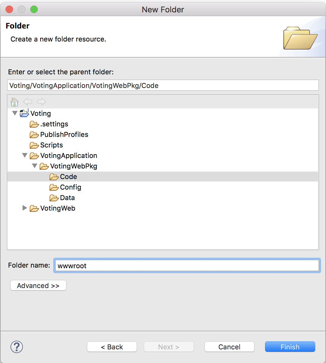 Crear la carpeta wwwroot en Eclipse