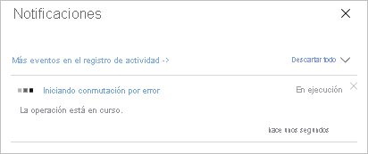 Notificación del progreso de la conmutación por error
