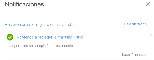 Volver a proteger la notificación de final