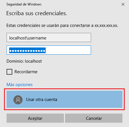 Captura de pantalla que muestra cómo escribir las credenciales de inicio de sesión de la máquina virtual.