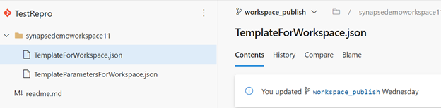 Captura de pantalla que muestra workspace_publish.