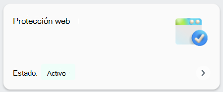 Captura de pantalla de un icono que muestra si la protección web está habilitada en un dispositivo.