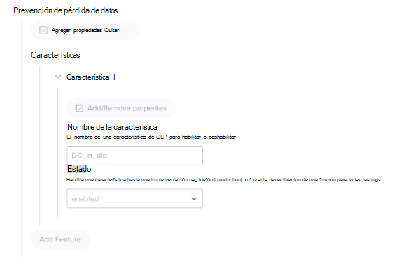 Captura de pantalla que muestra cómo habilitar el control de dispositivos en Microsoft Defender para punto de conexión prevención o características de pérdida de datos.