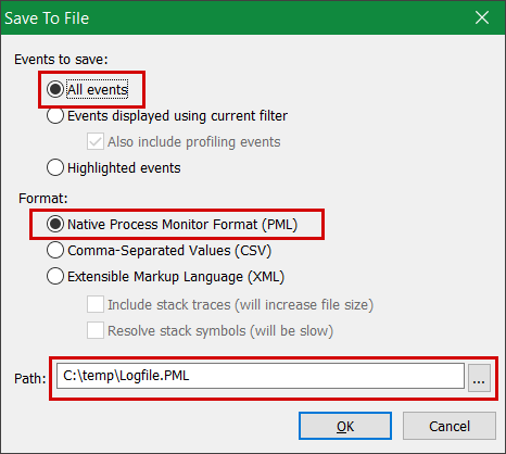 Captura de pantalla que muestra la página guardar configuración.