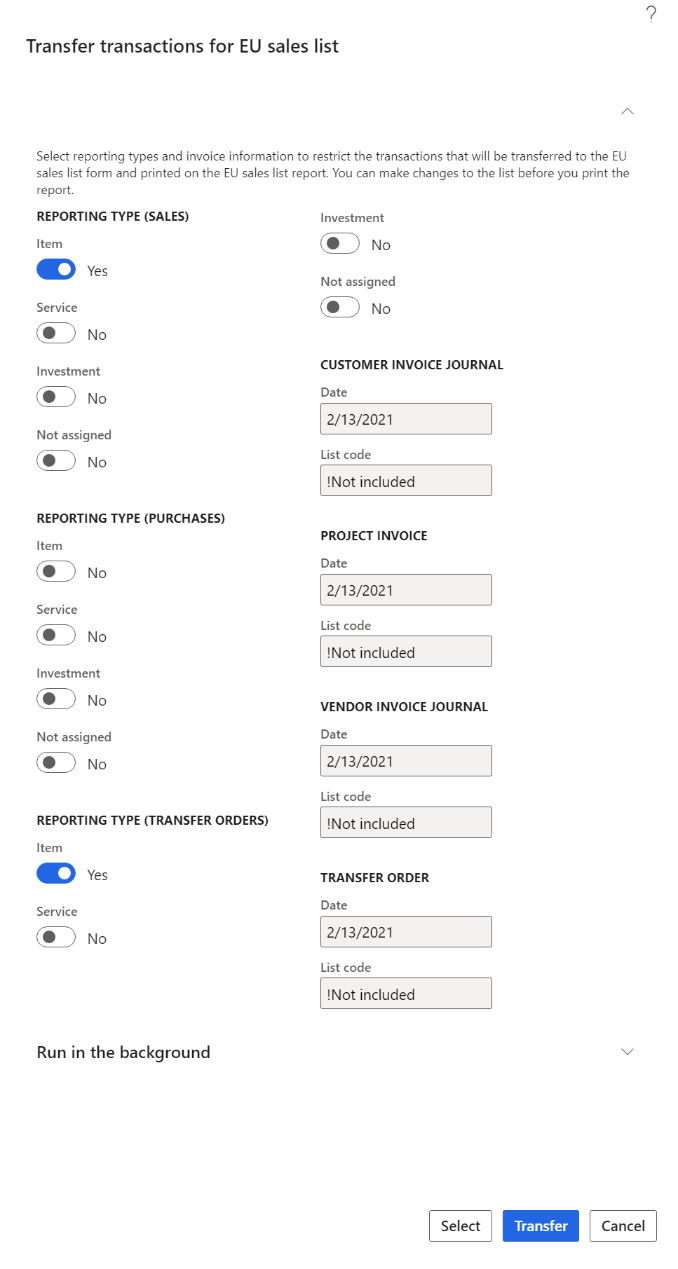 Cuadro de diálogo de transferencia de ESL 2.