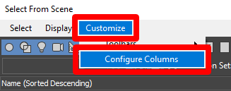 Opción Configure Columns