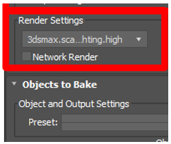 Opción Render settings