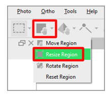 Herramienta Resize Region.