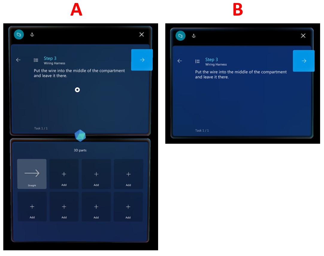 Comparación del editor de pasos y la tarjeta de paso.