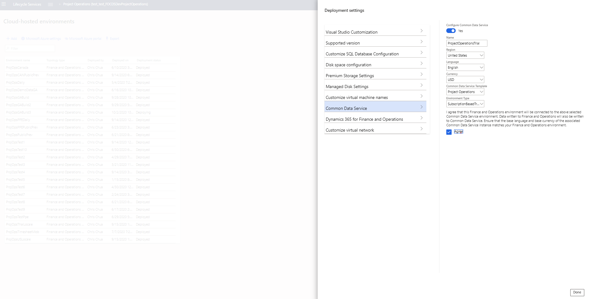 Configuración de implementación.