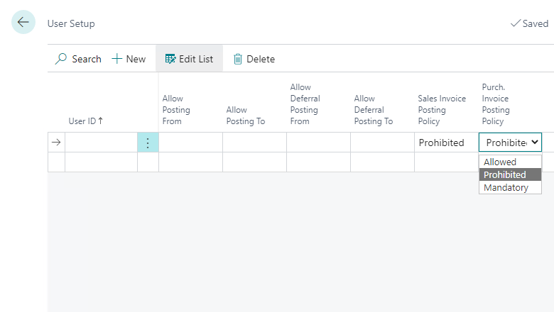 Configuración de usuarios