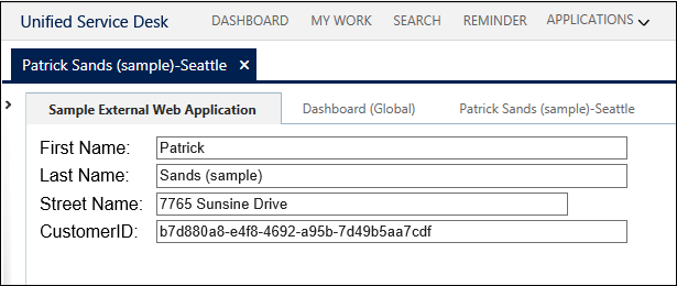 Captura de pantalla del adaptador WebApp de pruebas.