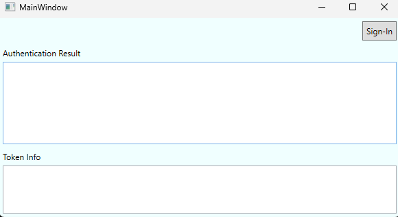 Screenshot of sign-in screen for a WPF desktop application.