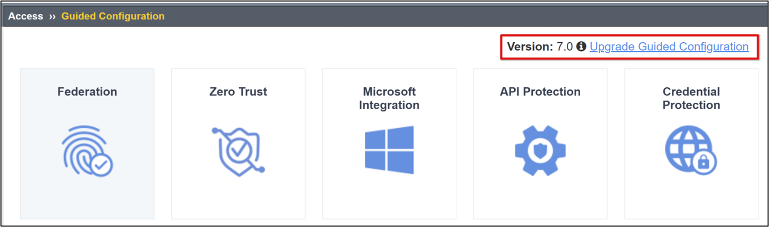 Captura de pantalla de la página de configuración guiada.