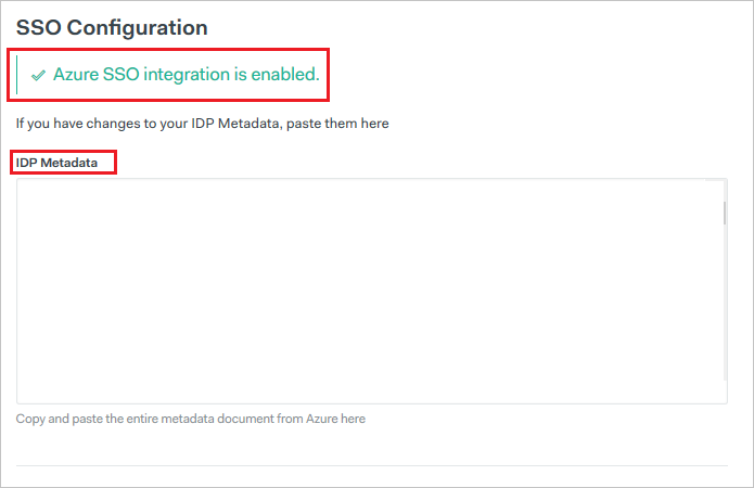 Pantalla de configuración de inicio de sesión único de Pingboard