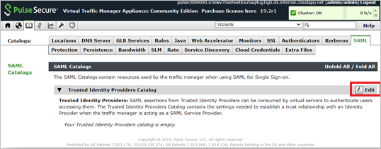 saml catalogs page