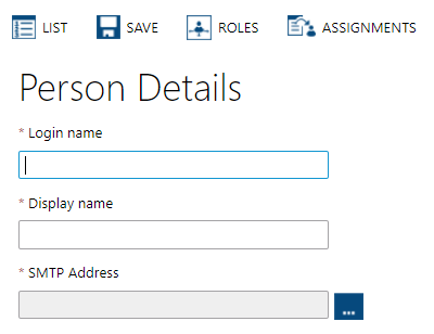 Captura de pantalla que muestra el panel Datos de la persona en Resource Central.