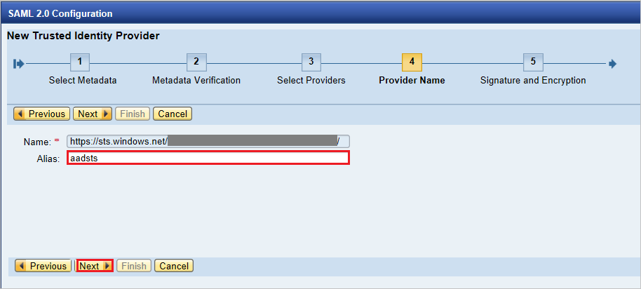 Configuración de inicio de sesión único 4