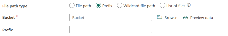 Captura de pantalla que muestra cómo configurar el tipo de ruta de acceso del prefijo.