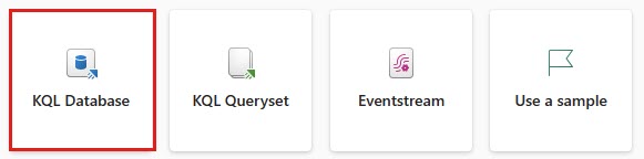 Captura de pantalla del nuevo icono de base de datos KQL en inteligencia en tiempo real.