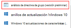 Captura de pantalla que muestra la etiqueta de vista previa pública de ejemplo en Microsoft Intune centro de administración y Microsoft Intune.