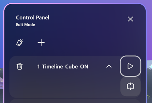 Panel de control en modo de edición