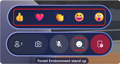 Captura de pantalla del menú de emote en la aplicación Mesh que muestra los emotes disponibles.