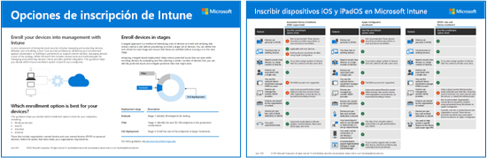 Una representación visual de las opciones de inscripción en Intune por plataforma