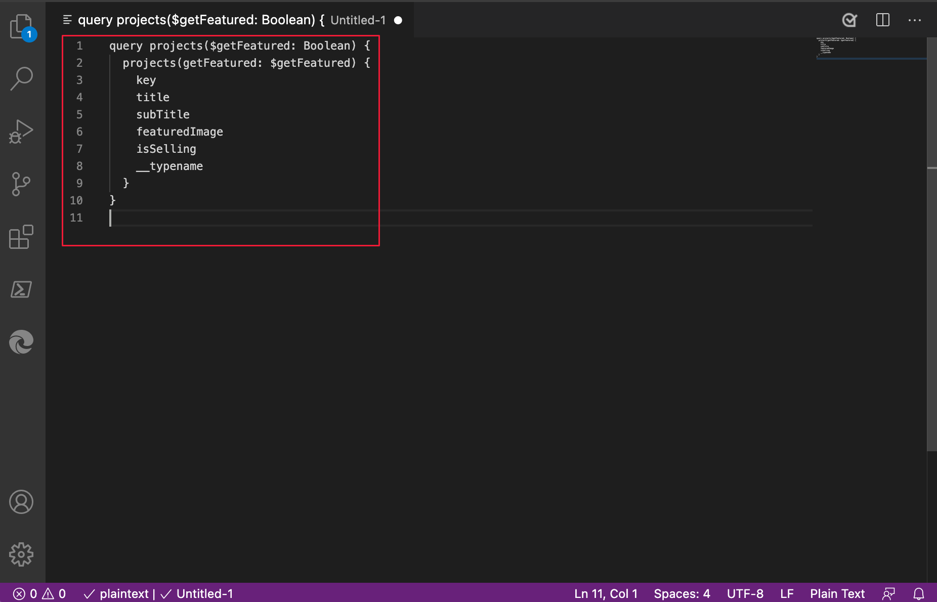 Pegar un valor de propiedad en Microsoft Visual Studio Code