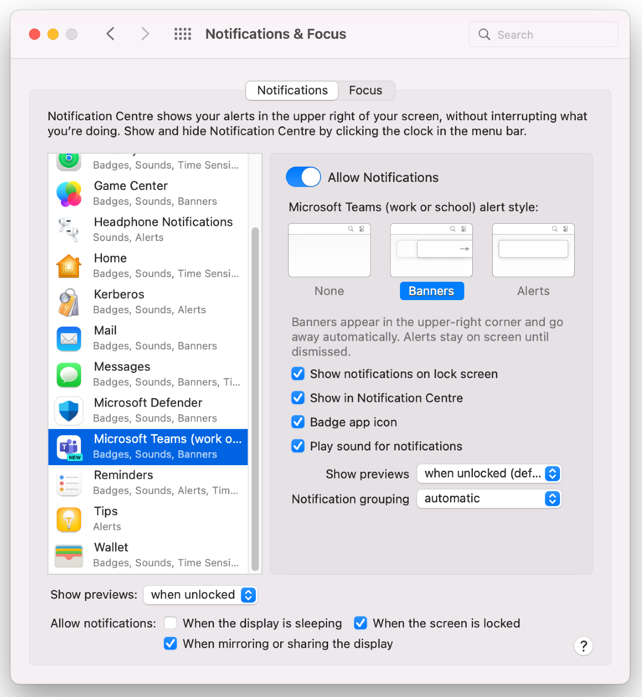 nuevos equipos para notificaciones de macOS Monterey