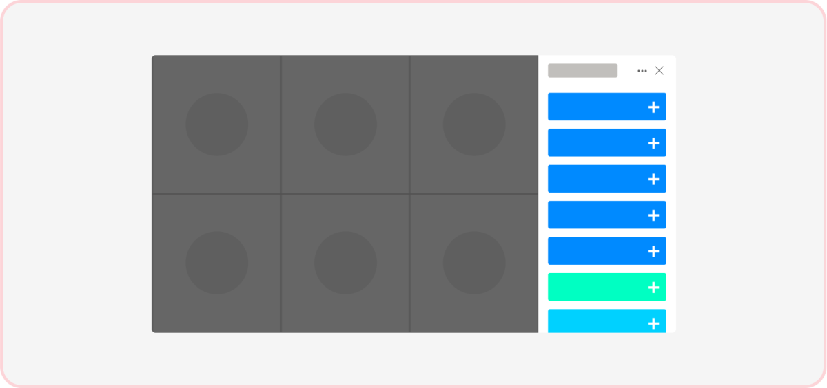 Ejemplo que muestra una extensión de reunión con colores que no coinciden con el tema de la reunión.