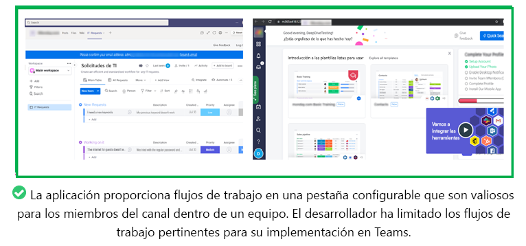 El gráfico muestra un ejemplo de una aplicación con un flujo de trabajo valioso para canalizar miembros dentro de un equipo.