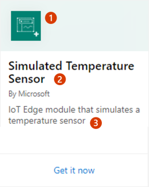 Ilustración de cómo aparece esta oferta en los resultados de la búsqueda de Azure Marketplace.