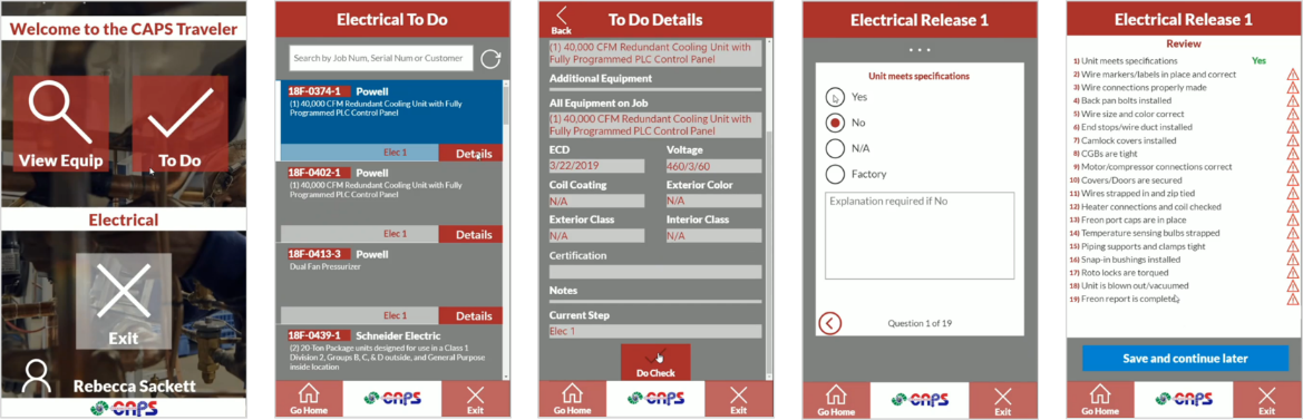 Aplicación de autorización personalizada para el equipo Electricidad, una de las diez aplicaciones complementarias personalizadas.