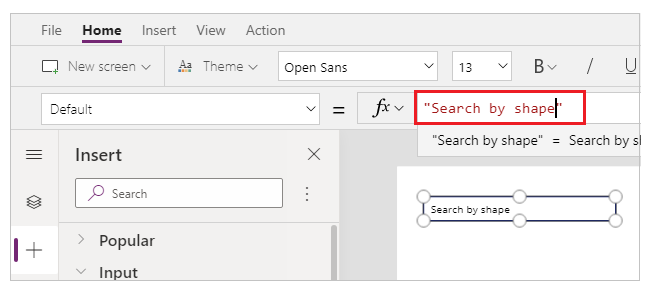 Propiedad predeterminada para text input.