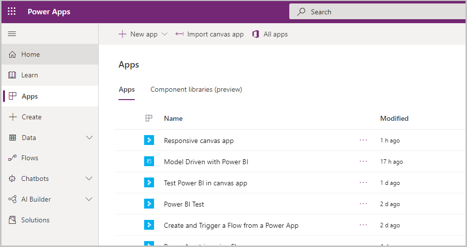 Vaya a make.powerapps.com