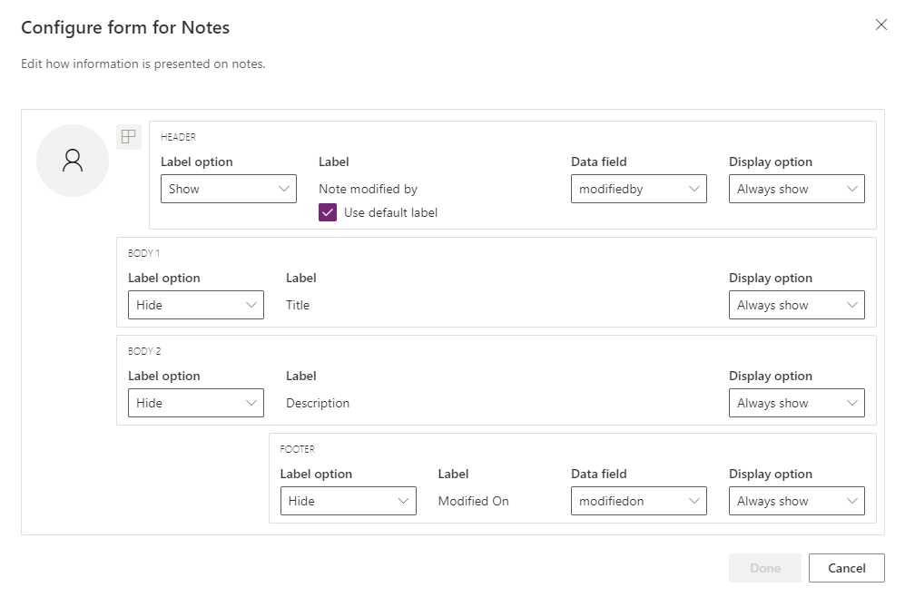 Configurar el formulario para notas