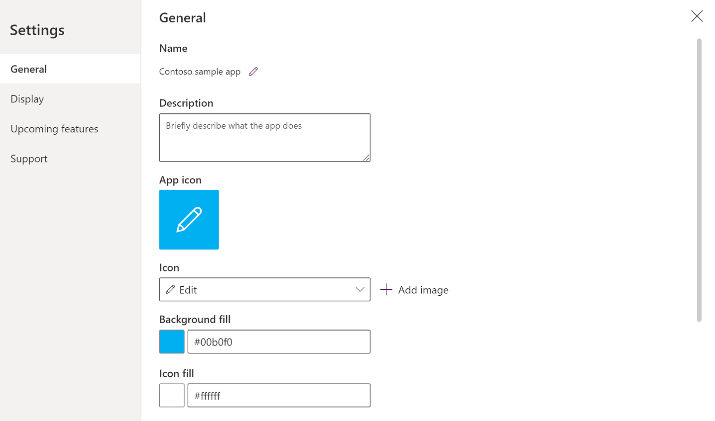 Configuración de la aplicación.