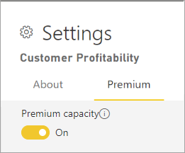 Captura de pantalla de Capacidad Premium activada.